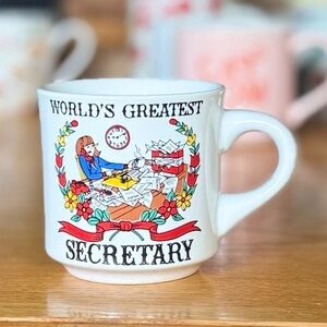VTG WORLD'S GREATEST SECRETARY 9oz PAPEL Mug 🧑‍💼💪🏽🦸‍♀️